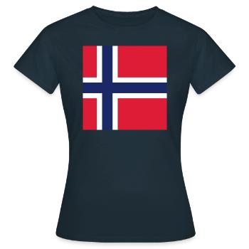 Drapeau carré Norvège - T-shirt Femme - marine - Devant - AI Model Female 172 dark (172cm)