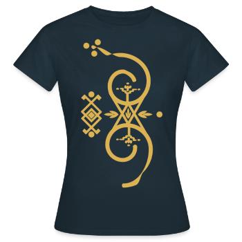 Amazigh symbole berbère - T-shirt Femme - marine - Devant - AI Model Female 172 dark (172cm)