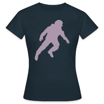 Silhouette d’astronaute flottante en apesanteur - T-shirt Femme - marine - Devant - AI Model Female 172 dark (172cm)