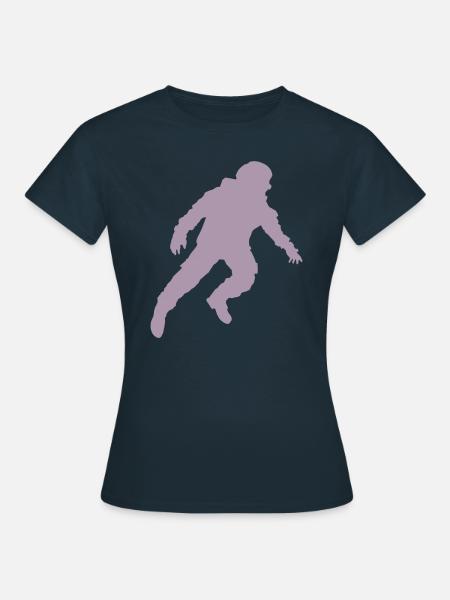 Schwebender Astronaut Silhouette Schwerelosigkeit - Frauen T-Shirt - Navy