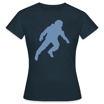 Silhouette d’astronaute flottante en apesanteur - T-shirt Femme - marine - Devant - AI Model Female 172 dark (172cm)