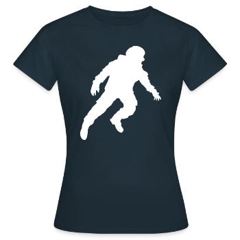 Silhouette d’astronaute flottante en apesanteur - T-shirt Femme - marine - Devant - AI Model Female 172 dark (172cm)