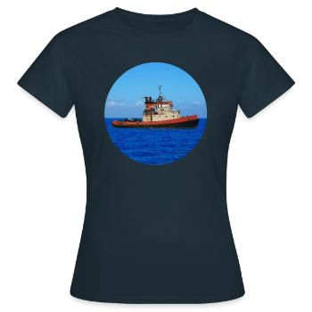 Fireboats are special vessels - Women's T-Shirt - navy - Front - AI Model Female 172 dark (172cm)