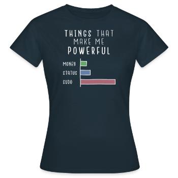 Linux T-Shirt - Ein super Geschenk - Frauen T-Shirt - Navy - Vorne - AI Model Female 172 dark (172cm)