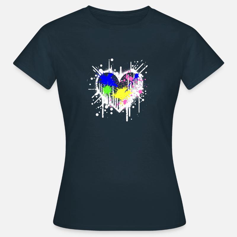 Graffiti Heart - Women's T-Shirt - navy