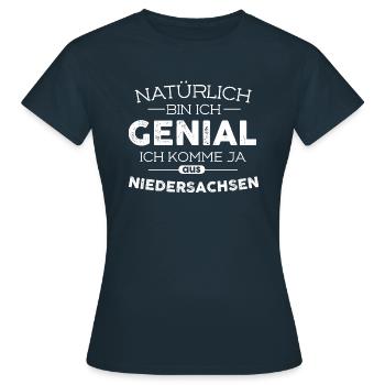 Länder Niedersachsen - Frauen T-Shirt - Navy - Vorne - AI Model Female 172 dark (172cm)