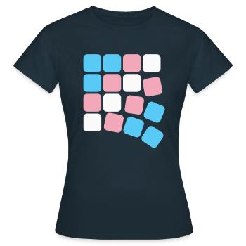 Transgender Pride square field - Women's T-Shirt - navy - Front - AI Model Female 172 dark (172cm)