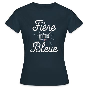 Footballeuse Coupe du monde Fière d'être bleue - T-shirt Femme - marine - Devant - AI Model Female 172 dark (172cm)