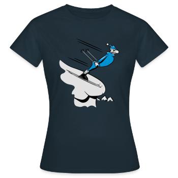 Vacances d'hiver de ski alpin drôle comique - T-shirt Femme - marine - Devant - AI Model Female 172 dark (172cm)