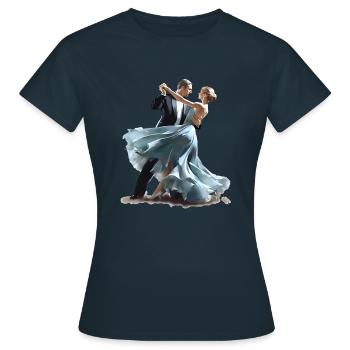 La valse viennoise est une danse élégante - T-shirt Femme - marine - Devant - AI Model Female 172 dark (172cm)
