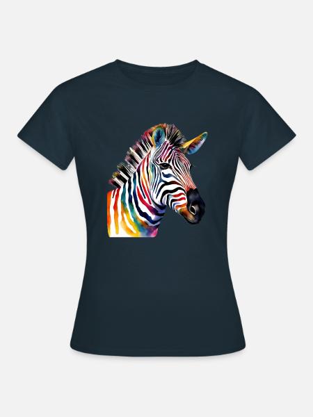 Bunt wie ein Zebra – Hochsensibel und stolz! - Frauen T-Shirt - Navy