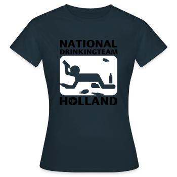 NATIONAL DRINKING TEAM HOLLAND - Frauen T-Shirt - Navy - Vorne - AI Model Female 172 dark (172cm)