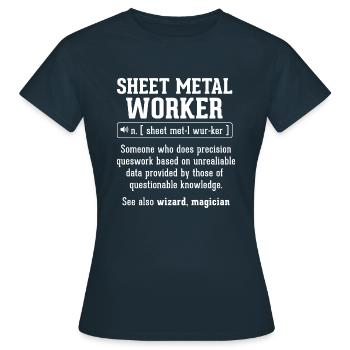 Definition of the sheet metal worker - welder - Women's T-Shirt - navy - Front - AI Model Female 172 dark (172cm)