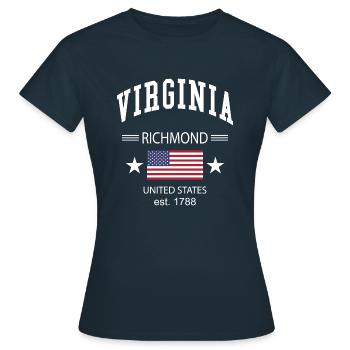Virginia - Frauen T-Shirt - Navy - Vorne - AI Model Female 172 dark (172cm)
