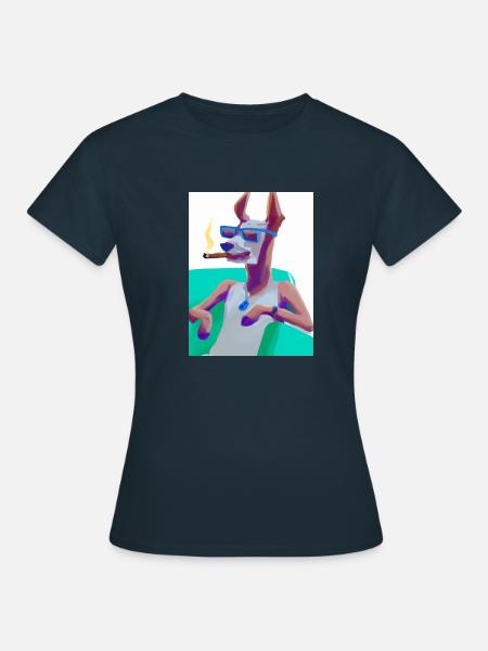 smoking Dog - Frauen T-Shirt - Navy