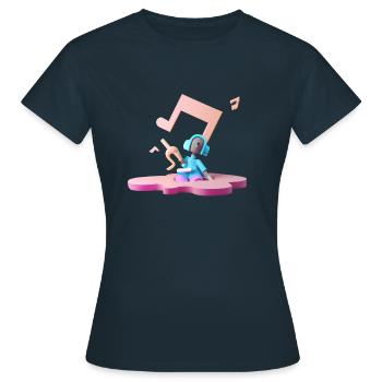 MUSIQUE DRÔLE 08 - T-shirt Femme - marine - Devant - AI Model Female 172 dark (172cm)