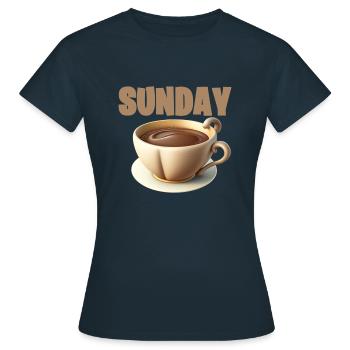 sunday coffee - Frauen T-Shirt - Navy - Vorne - AI Model Female 172 dark (172cm)