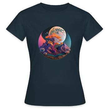 Gelassenheit in der Natur - Frauen T-Shirt - Navy - Vorne - AI Model Female 172 dark (172cm)