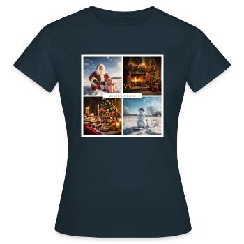 Winter, Weihnachten, Schnee, Geschenk T-shirt - Frauen T-Shirt - Navy - Vorne - AI Model Female 172 dark (172cm)