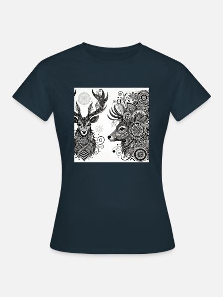 Hirsch II - Frauen T-Shirt - Navy
