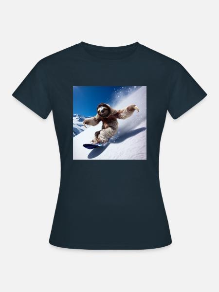 Faultier Wanderer Snowboarder - Frauen T-Shirt - Navy