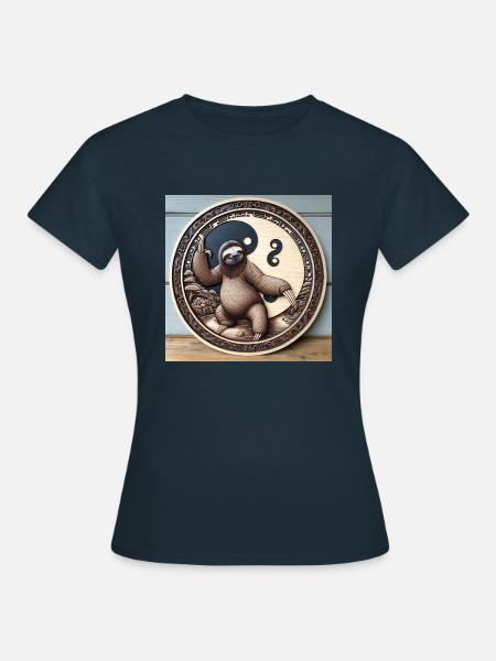 QiGong Faultier - Frauen T-Shirt - Navy