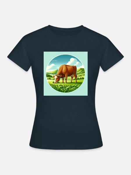 Kuh Texts - Frauen T-Shirt - Navy