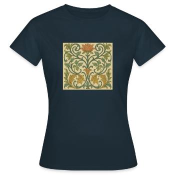 Jugendstil - Frauen T-Shirt - Navy - Vorne - AI Model Female 172 dark (172cm)