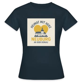 Heimat mit Herz Neuburg an der Donau - Frauen T-Shirt - Navy - Vorne - AI Model Female 172 dark (172cm)