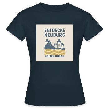 Entdecke Neuburg an der Donau - Frauen T-Shirt - Navy - Vorne - AI Model Female 172 dark (172cm)