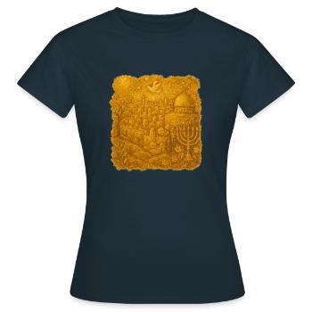 Jérusalem dorée - T-shirt Femme - marine - Devant - AI Model Female 172 dark (172cm)