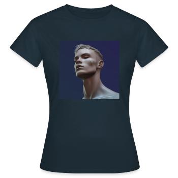 PORTRAIT HOMME 3D digital art - T-shirt Femme - marine - Devant - AI Model Female 172 dark (172cm)