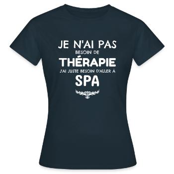 SPA THERAPIE - T-shirt Femme - marine - Devant - AI Model Female 172 dark (172cm)