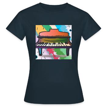 Kunterbuntes Piano - Frauen T-Shirt - Navy - Vorne - AI Model Female 172 dark (172cm)
