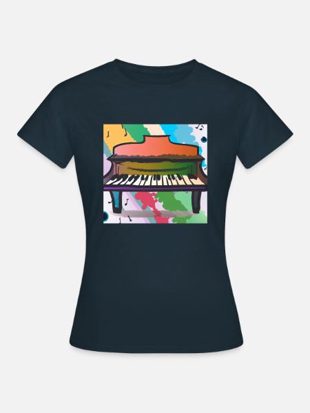 Kleurrijke piano - Vrouwen T-shirt - navy