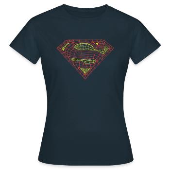 Superman Logo Line Art - Women's T-Shirt - navy - Front - AI Model Female 172 dark (172cm)