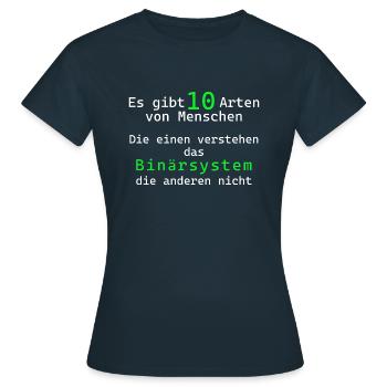 10 Arten von Menschen - Frauen T-Shirt - Navy - Vorne - AI Model Female 172 dark (172cm)