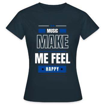 La musique me rend heureux - T-shirt Femme - marine - Devant - AI Model Female 172 dark (172cm)