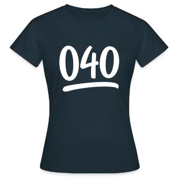 040 Handschrift - Frauen T-Shirt - Navy - Vorne - AI Model Female 172 dark (172cm)