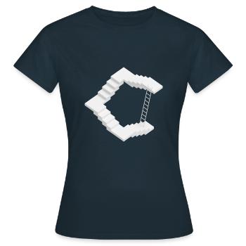 Faille d'escalier - T-shirt Femme - marine - Devant - AI Model Female 172 dark (172cm)