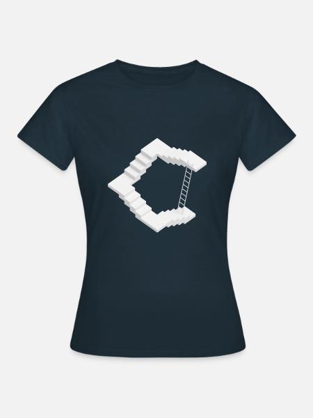 Treppe Fehlkonstruktion - Frauen T-Shirt - Navy