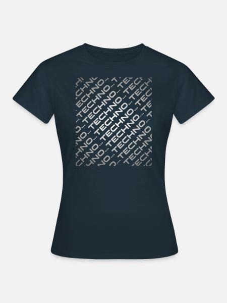 Techno-Musik | Graustufen Diagonal Techno Religion - Frauen T-Shirt - Navy