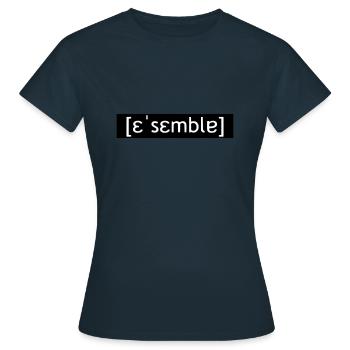 ASSEMBLER LAUTSCHRIFT - SIMPLE - Women's T-Shirt - navy - Front - AI Model Female 172 dark (172cm)
