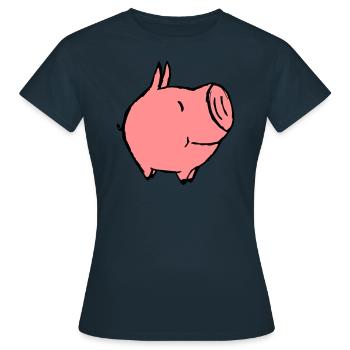 Petit cochon - T-shirt Femme - marine - Devant - AI Model Female 172 dark (172cm)