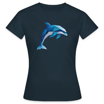 dauphin plongeur, animal aquatique - T-shirt Femme - marine - Devant - AI Model Female 172 dark (172cm)