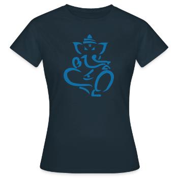 ELEFANT GANESHA - Frauen T-Shirt - Navy - Vorne - AI Model Female 172 dark (172cm)
