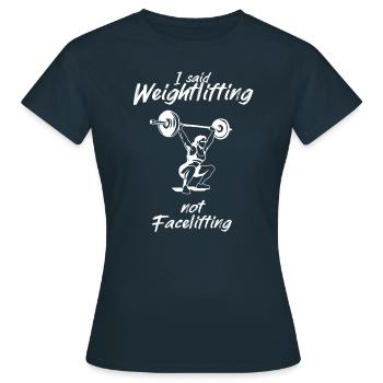 Haltérophilie pas haltérophile haltérophile - T-shirt Femme - marine - Devant - AI Model Female 172 dark (172cm)