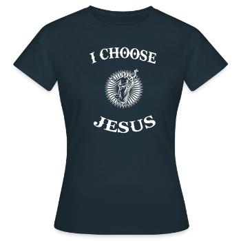 Jesus Christianity Messiah Savior God Saying - Women's T-Shirt - navy - Front - AI Model Female 172 dark (172cm)