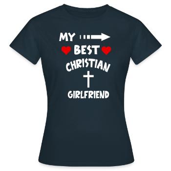 Meilleur ami Religion Christianisme Chrétien BFF - T-shirt Femme - marine - Devant - AI Model Female 172 dark (172cm)