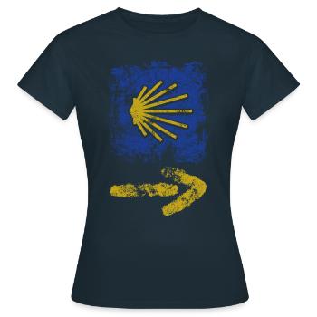 Buen Camino - Camino de Santiago - Pèlerinage - Santiago - T-shirt Femme - marine - Devant - AI Model Female 172 dark (172cm)